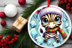 Round Christmas Ornament Sublimation|Clipart Product Image 1