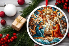 Round Christmass Ornament PNG Product Image 2