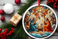 Round Christmas Ornament Sublimation|Clipart Product Image 2