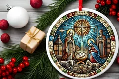 Round Christmas Ornament Sublimation|Clipart Product Image 2