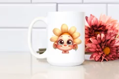 Expressive Funny Baby Face Flower PNG Product Image 2