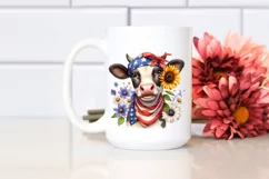 Cheerful Cow in USA Flag Colors | Sublimation | Clipart Product Image 2