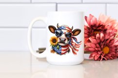 Happy Cow Portrait with Sunflower | Sublimation | Clipart Product Image 2