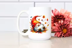Colorful Gnome Tumbling with Autumn Leaves PNG Product Image 2
