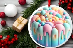 Round Christmas Ornament Sublimation|Clipart Product Image 2