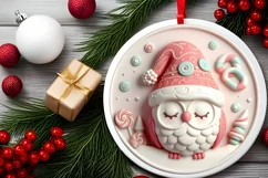 Round Christmas Ornament Sublimation|Clipart Product Image 2