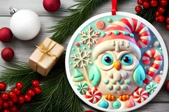 Round Christmas Ornament Sublimation|Clipart Product Image 2