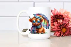 Vibrant Drawing Baby Highlandcow PNG Product Image 2