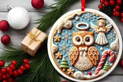 Round Christmas Ornament Sublimation|Clipart Product Image 1