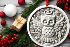 Round Christmas Ornament Sublimation|Clipart Product Image 1