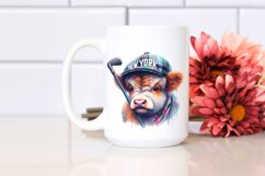 Colorful Baby Highland Cow New York PNG Product Image 2