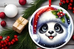 Round Ornament with Deer and Present Sublimation PNG Product Image 2