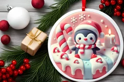 Round Christmas Ornament Sublimation|Clipart Product Image 1