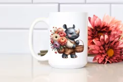 Baby Rhino Ranunculus Sublimation Clipart Product Image 2