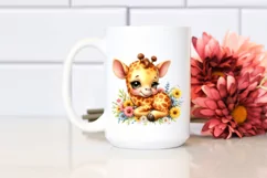 Colorful Baby Giraffe Watercolor Clipart Product Image 2
