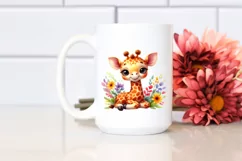 Colorful Baby Giraffe Watercolor Clipart Product Image 2
