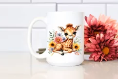 Colorful Baby Giraffe Watercolor Clipart Product Image 2