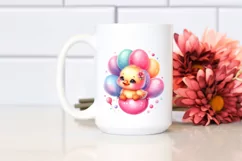 Smiling Cute Baby Duck Sitting, Balloons | Sublimation | Product Image 2