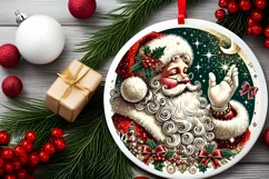 Round Christmas Ornament Sublimation|Clipart Product Image 1