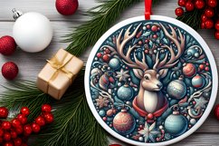 Round Christmas Ornament Sublimation|Clipart Product Image 2