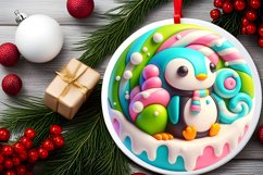 Round Christmas Ornament Sublimation|Clipart Product Image 2