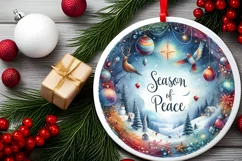 Watercolor Winter Scene Sublimation PNG Product Image 2