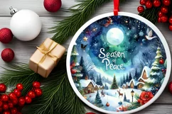 Watercolor Winter Scene Sublimation PNG Product Image 2