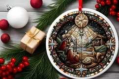 Round Christmas Ornament Sublimation|Clipart Product Image 2