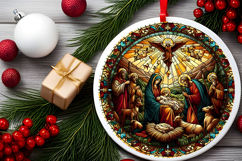 Round Christmass Ornament PNG Product Image 2