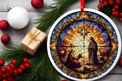 Round Christmass Ornament PNG Product Image 2