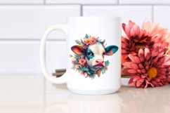 Baby Cow in Polish Manor, Watercolor PNG Product Image 2