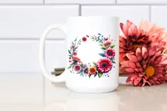 Vibrant Floral Frame with Gerbera, Transparent PNG Product Image 2