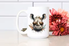 Funny Rhino Smiling Sunglasses | Sublimation | Clipart Product Image 2