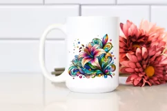Colorful Stained Lily Watercolor Clipart Product Image 2