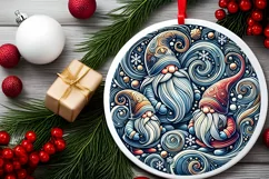 Round Christmas Ornament Sublimation|Clipart Product Image 2