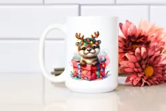 Cute Otter with Christmas Lights PNG Product Image 2