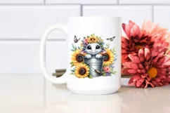 Cute Baby Dragon with Sunflower PNG Product Image 2