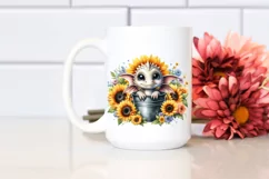 Cute Baby Dragon with Sunflower PNG Product Image 2
