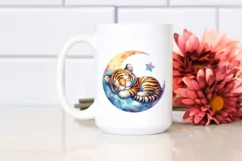Colorful Baby Tiger Moon | Clipart Product Image 2