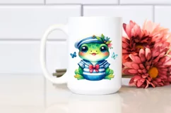 Watercolor Frog Sailor Suit Clipart Product Image 2