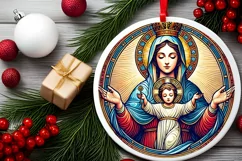 Round Christmas Ornament Sublimation|Clipart Product Image 1