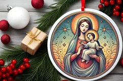 Round Christmas Ornament Sublimation|Clipart Product Image 1