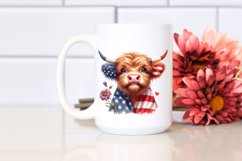 Bored Highland Cow with Flower | Sublimation | Clipart Product Image 2