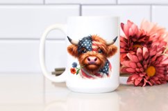 Bored Highland Cow with Flower | Sublimation | Clipart Product Image 2
