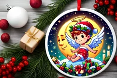 Round Christmas Ornament Sublimation|Clipart Product Image 2