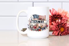 Watercolor Vintage Van with Flowers Clipart Product Image 2