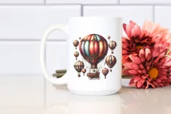 Vintage Rusty Hot Air Balloon Watercolor Product Image 2