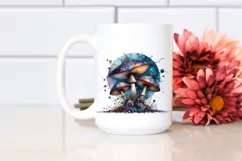 Mystical Mushroom with Watercolor Splash PNG Product Image 2