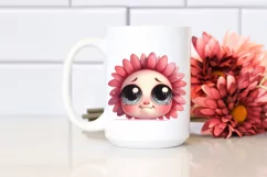 Expressive Funny Baby Face Flower PNG Product Image 2