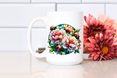 Stained Peonies Wooden Clipart Product Image 2